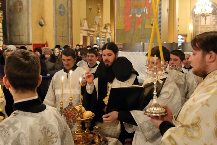 Всенощное бдение в канун праздника Крещения Господня в Вознесенском кафедральном соборе Кузнецка