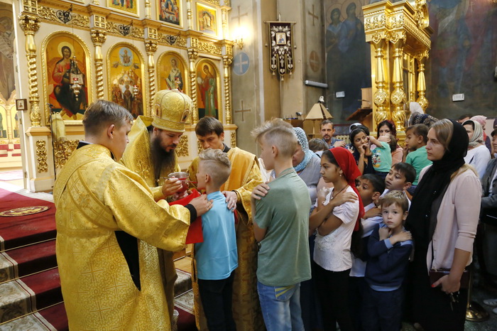 Божественная литургия в Неделю 14-ю по Пятидесятнице в Вознесенском кафедральном соборе Кузнецка