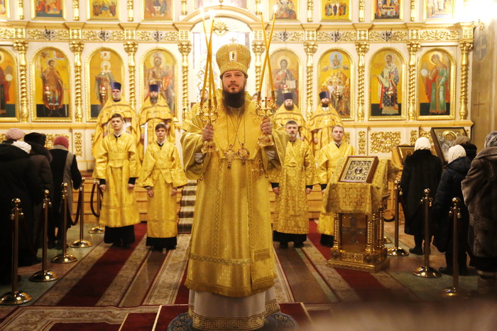 Архиерейское богослужение в Неделю 26-ю по Пятидесятнице. Прп. Саввы Освященного