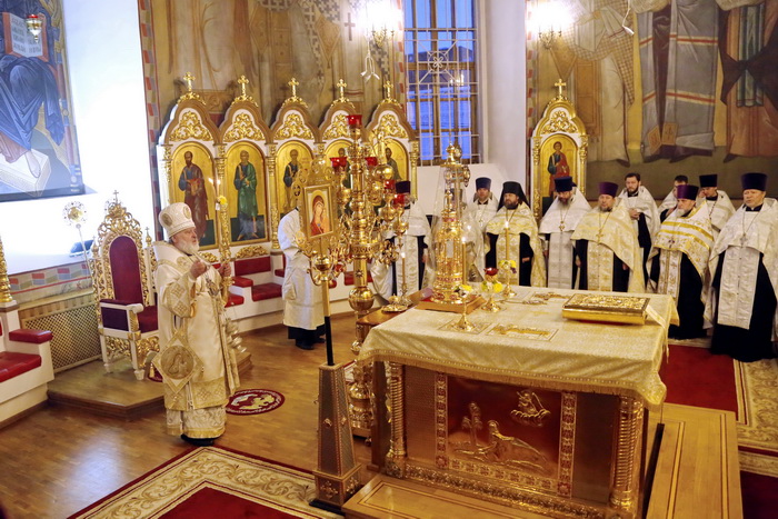 Соборное богослужение 8 января 2024 года в Вознесенском кафедральном соборе  г.Кузнецка